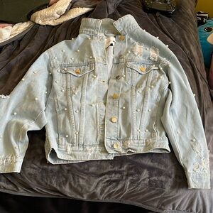Fashionova pearl jean jacket
